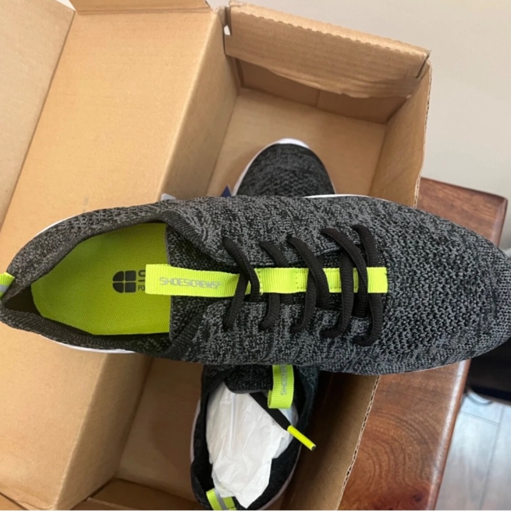 Gray and Neon Green Sneakers